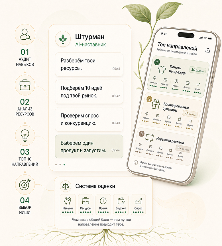 Штурман ведёт по шагам к запуску